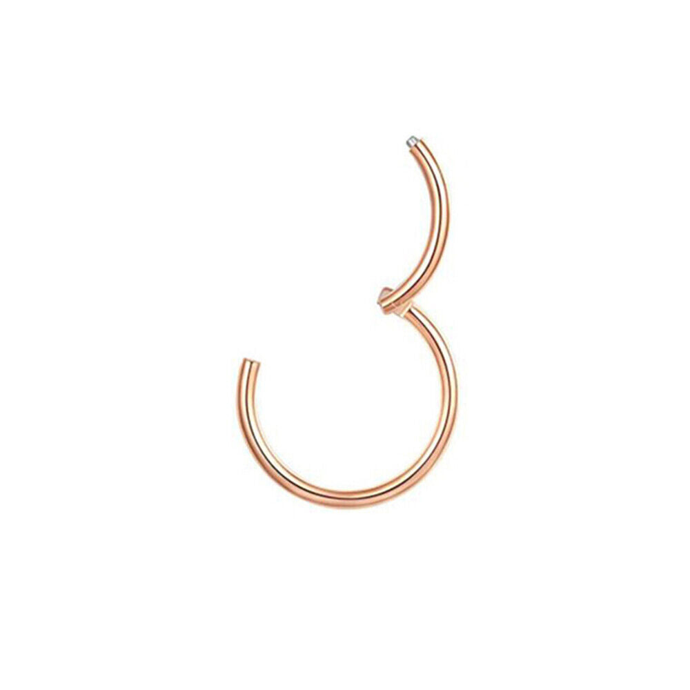 2pc Surgical Steel Hinge Septum Clicker Segment Nose Ring Tragus Hoop Piercing