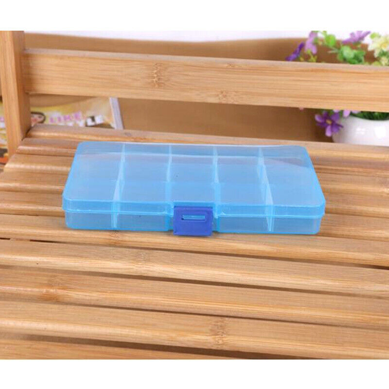 15 Slot Grid Plastic Box Jewellery Bead Storage Container Craft Organizer Case