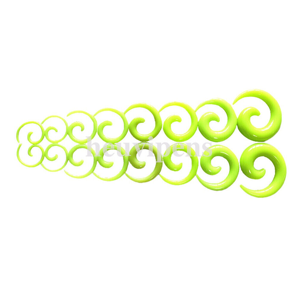 16pc 1.6MM-10MM Set Snail Spiral Acrylic Hook Taper Ear Plug Expander Stretching Kit