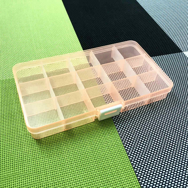 15 Slot Grid Plastic Box Jewellery Bead Storage Container Craft Organizer Case