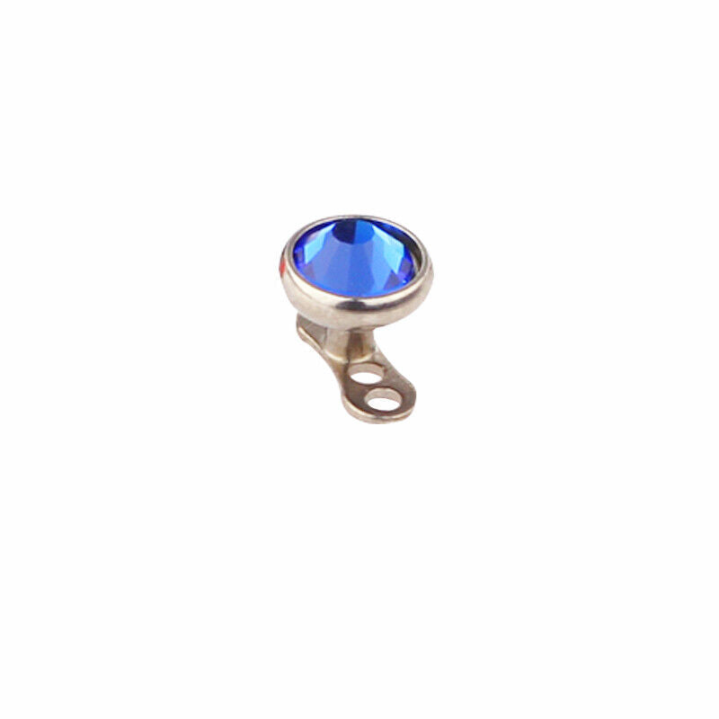 Titanium Gem Dermal Anchor Top Screw Stud Internally Threaded Piercing Jewellery