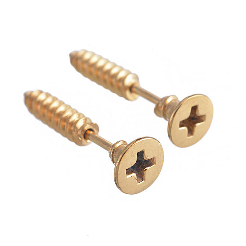 2X Surgical Steel Screw Shape Fake Cheater Ear Plug Tragus Stud Piercing Jewelry