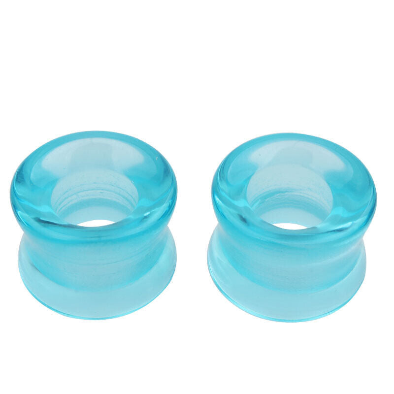 2pc Glass Flesh Tunnel Ear Plug Stretcher Double Flared Saddle Expander 8-16mm