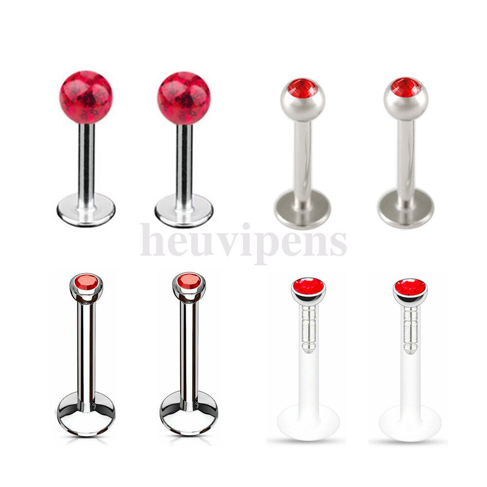 8X Lip Monroe Labret Tragus Bar Ring Ear Helix Studs Body Piercing Jewellery Kit