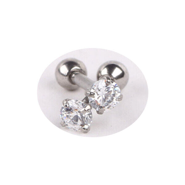 1 Pair 16G 3mm CZ Gem Ball Ear Cartilage Tragus Helix Stud Earring Body Piercing