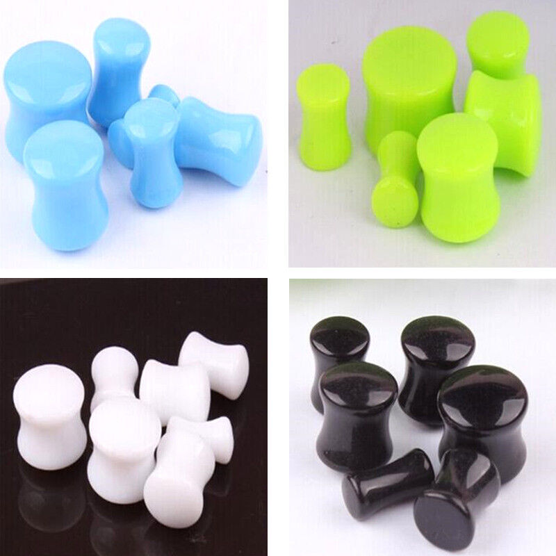 14pc Candy Colour Acrylic Ear Plug Double Flare Trumpet Stretcher Stretching Kit