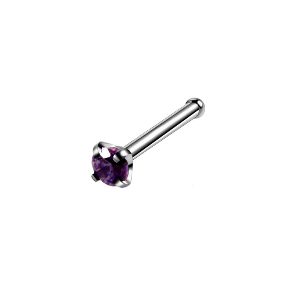 Zircon Steel Nose Ring Stud Multi Shape Crystal Screw Bone Piercing Jewellery