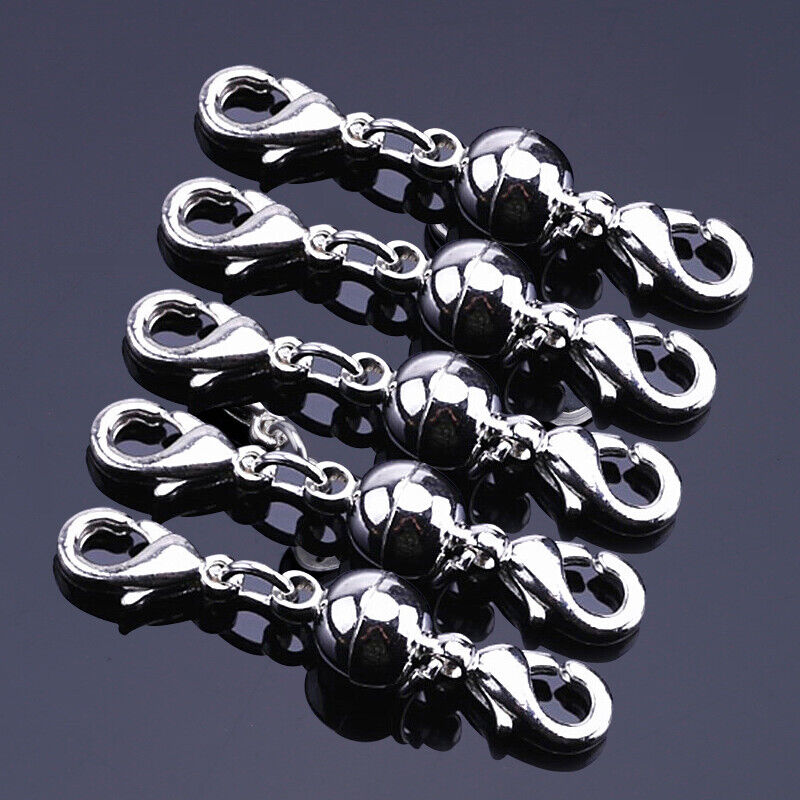 5X DIY Bracelet Necklace Chain Ball Magnetic Double Clasp Hook Jewelry Connector