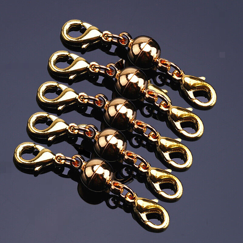 5X DIY Bracelet Necklace Chain Ball Magnetic Double Clasp Hook Jewelry Connector