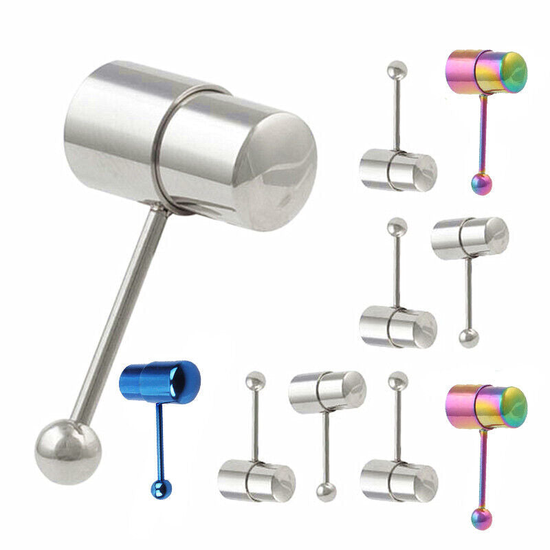 316L Surgical Steel Jewelry Stud Ring Barbell Body Piercing Vibrating Tongue Bar