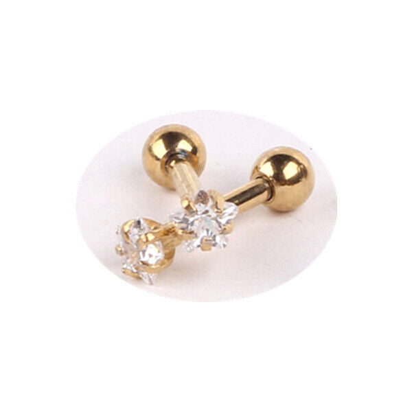 1 Pair 16G 3mm CZ Gem Ball Ear Cartilage Tragus Helix Stud Earring Body Piercing