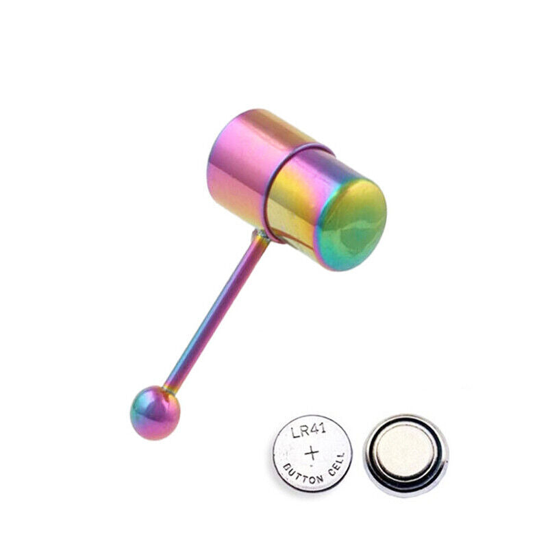 316L Surgical Steel Jewelry Stud Ring Barbell Body Piercing Vibrating Tongue Bar