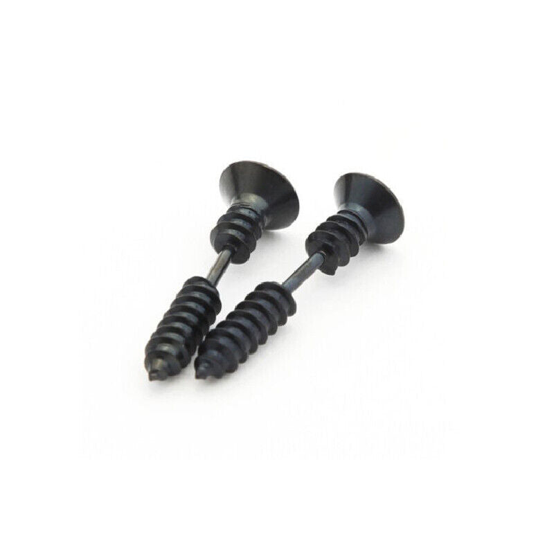 2X Surgical Steel Screw Shape Fake Cheater Ear Plug Tragus Stud Piercing Jewelry