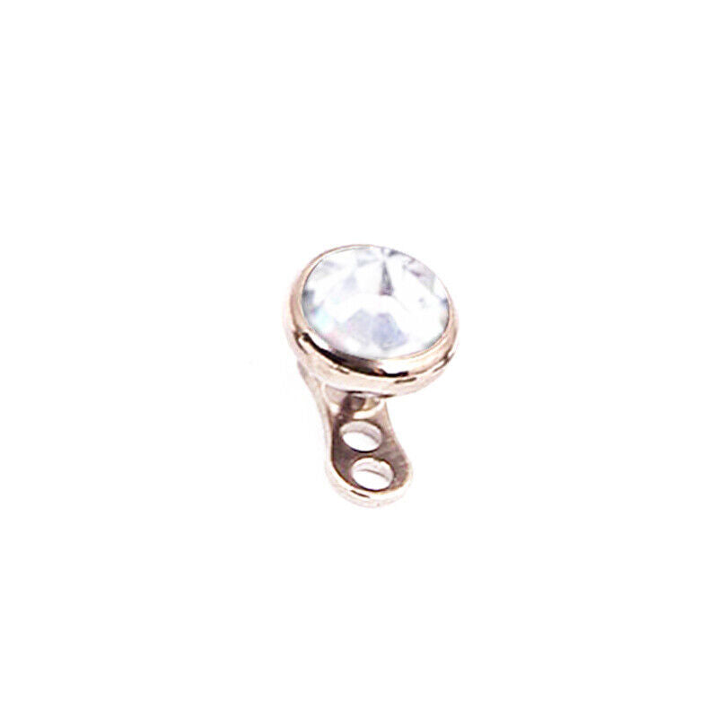 Titanium Gem Dermal Anchor Top Screw Stud Internally Threaded Piercing Jewellery