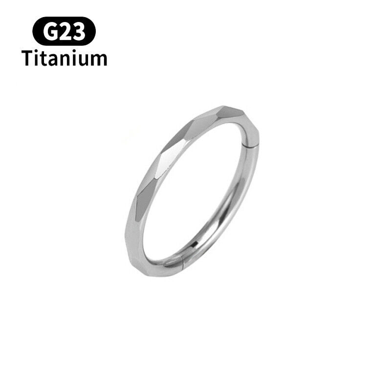 G23 Titanium Steel Nose Ring Prismatic Hinge Clicker Hoop Ear Tragus Piercing