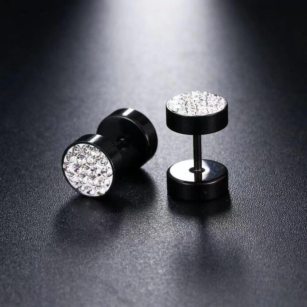 1 Pair Crystal Steel Fake Cheater Illusion Ear Plug Tunnel Stretcher Expander