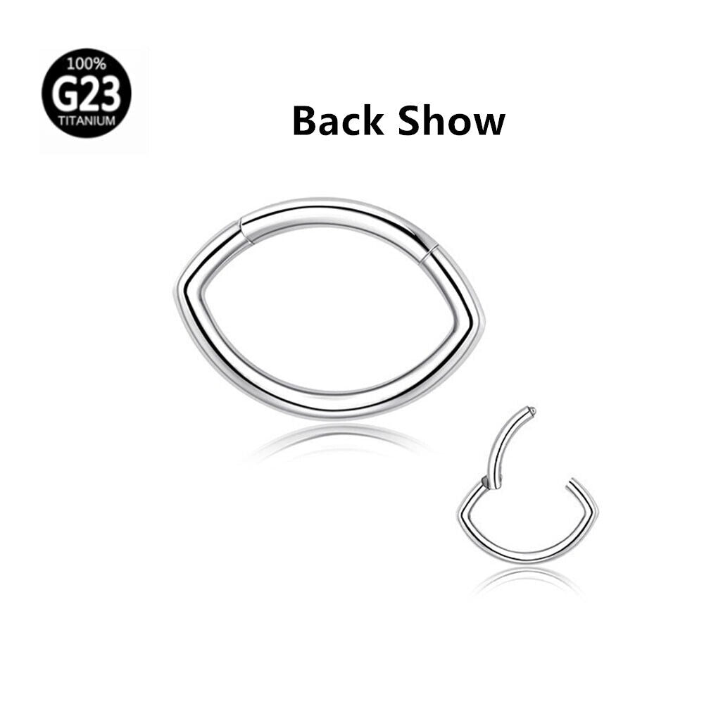 G23 Titanium Steel Nose Ring Oval Zircon Opal Hinge Septum Clicker Ear Piercing