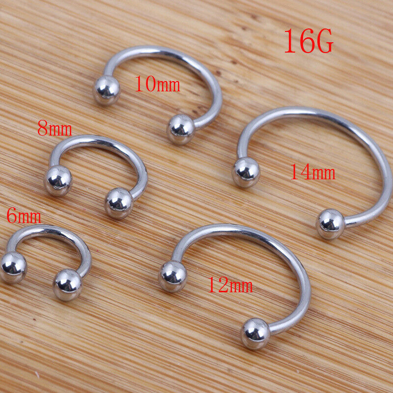 10X Horseshoe Piercing Barbell Ring Surgical Steel Tragus Nose Septum Ear Nipple