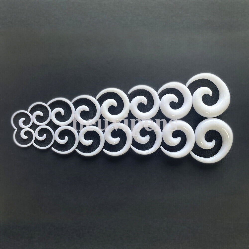 16pc 1.6MM-10MM Set Snail Spiral Acrylic Hook Taper Ear Plug Expander Stretching Kit