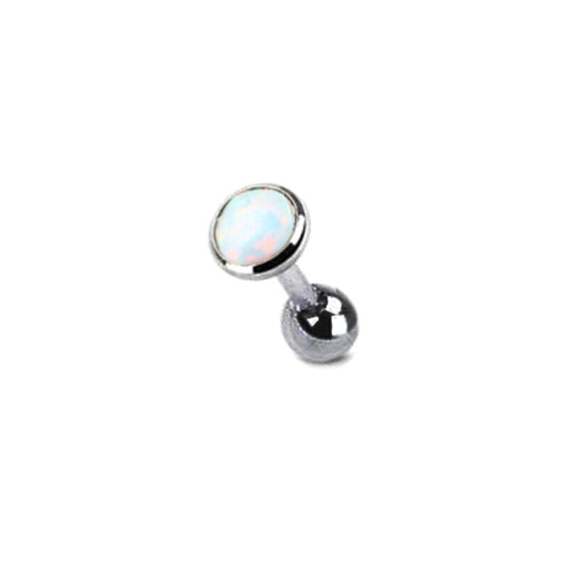 2/4pc Cartilage Bar Opal Stud 16g Steel Tragus Helix Ear Barbell Earring Piercing