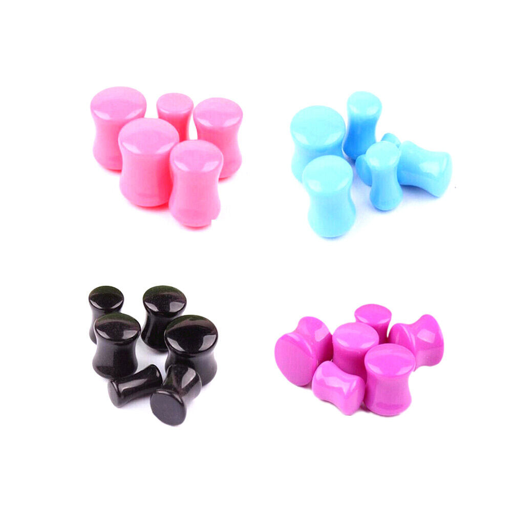 14pc Candy Colour Acrylic Ear Plug Double Flare Trumpet Stretcher Stretching Kit