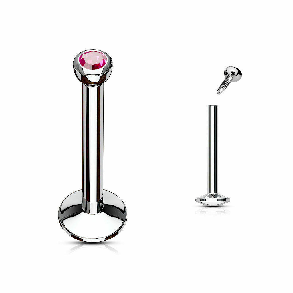 2pc Labret Lip Bar Monroe Tragus Stud Helix Nose Lip Ring Internally Threaded