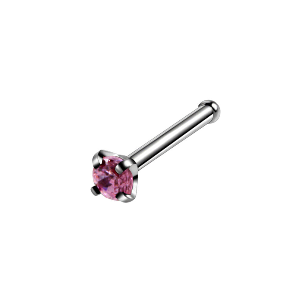 Zircon Steel Nose Ring Stud Multi Shape Crystal Screw Bone Piercing Jewellery