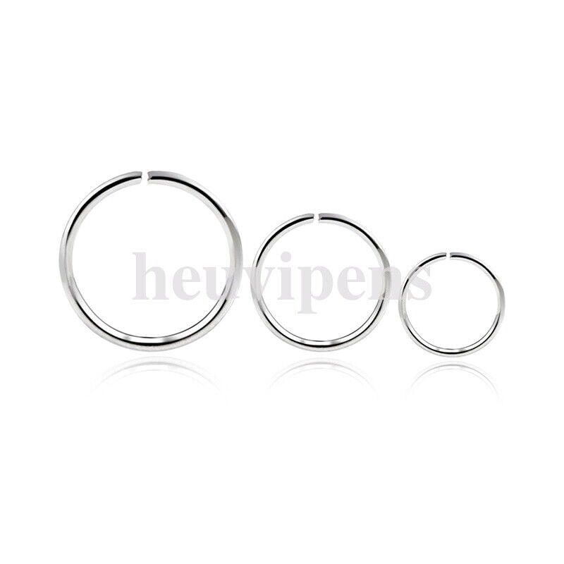 6X Surgical Steel Rainbow Nose Hoop Ring Cartilage Tragus Helix Lip Ear Piercing