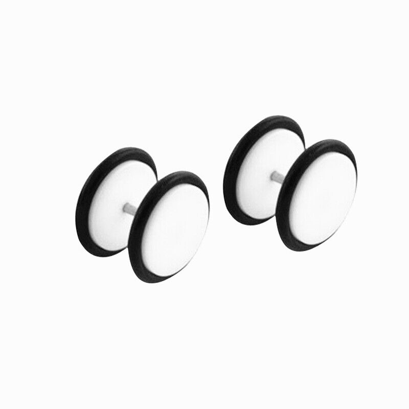 1 Pair Acrylic Fake Ear Plug Cheater Flesh Tunnel Stretcher Earring Screw Back