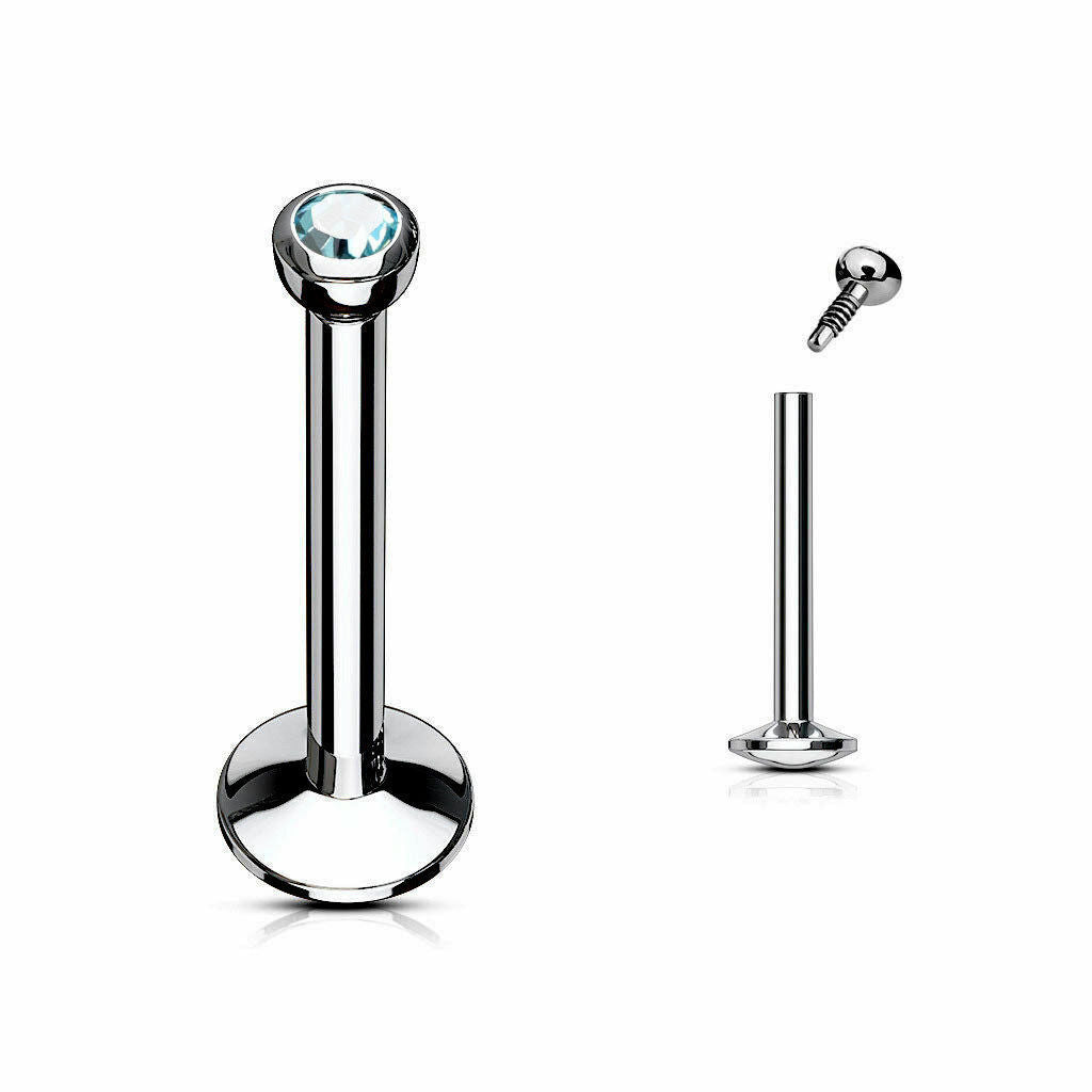 2pc Labret Lip Bar Monroe Tragus Stud Helix Nose Lip Ring Internally Threaded