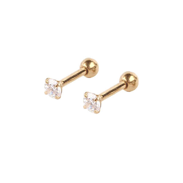 1 Pair 16G 3mm CZ Gem Ball Ear Cartilage Tragus Helix Stud Earring Body Piercing