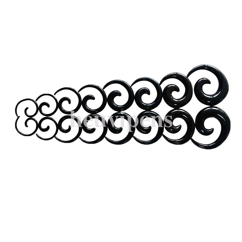 16pc 1.6MM-10MM Set Snail Spiral Acrylic Hook Taper Ear Plug Expander Stretching Kit