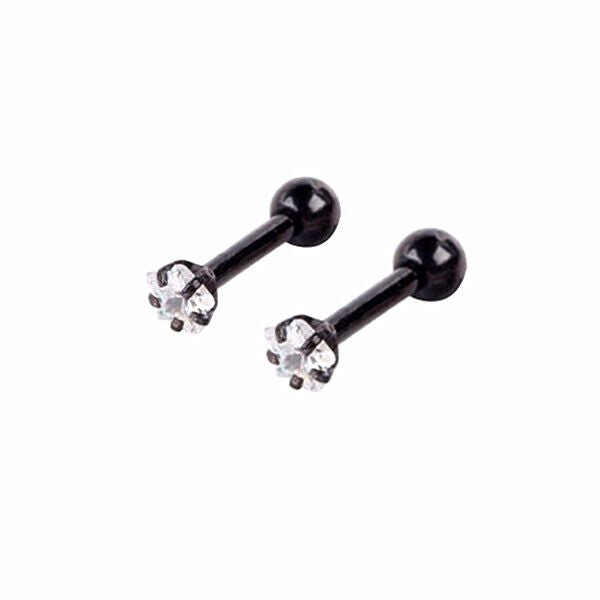 1 Pair 16G 3mm CZ Gem Ball Ear Cartilage Tragus Helix Stud Earring Body Piercing