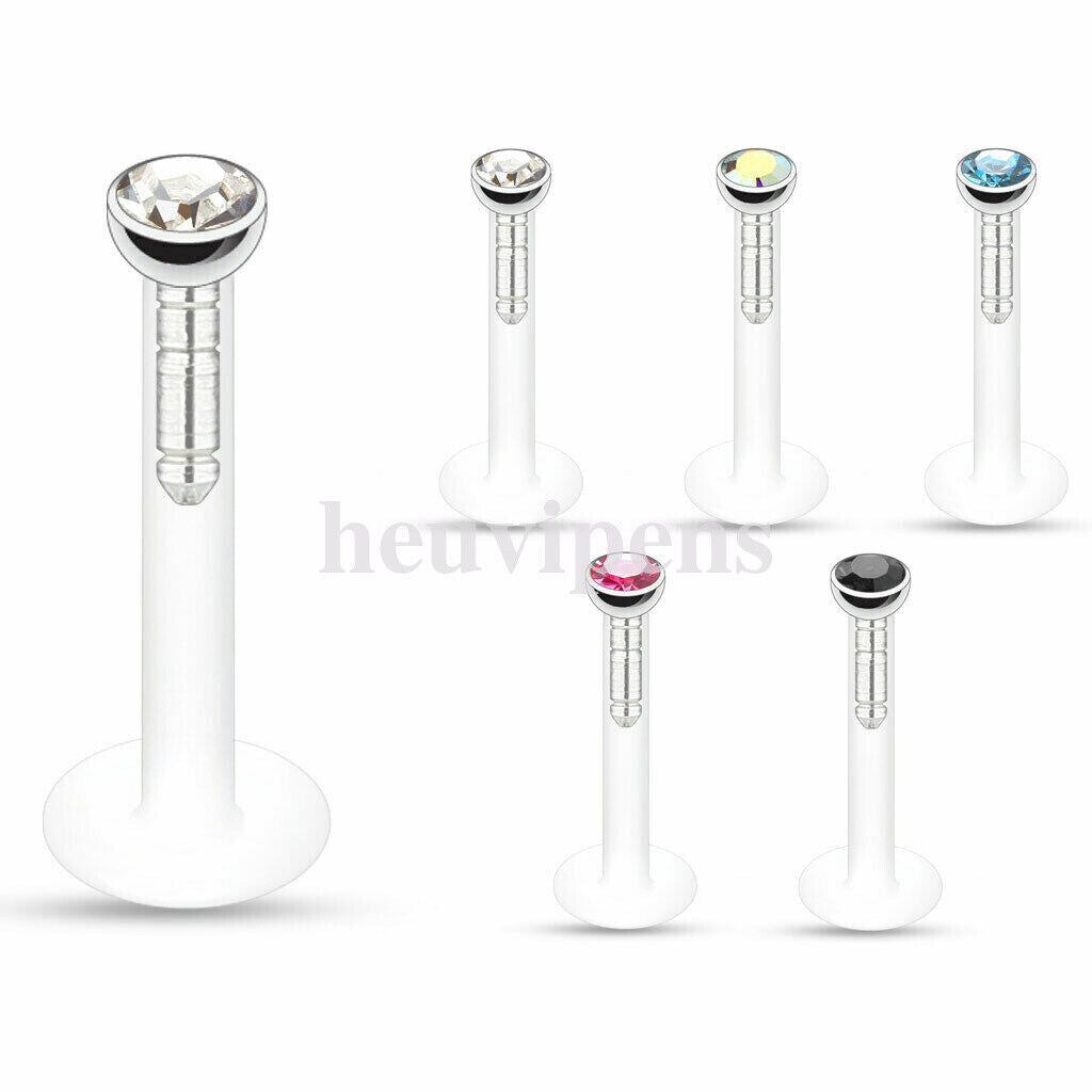 8X Lip Monroe Labret Tragus Bar Ring Ear Helix Studs Body Piercing Jewellery Kit