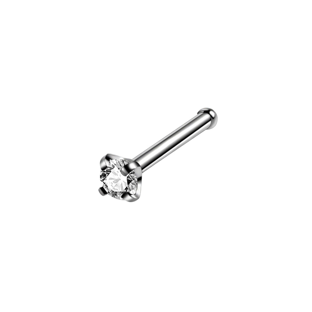 Zircon Steel Nose Ring Stud Multi Shape Crystal Screw Bone Piercing Jewellery